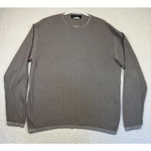 Salvatore Ferragamo Sweater Mens Large Stripe Knit Crewneck Pullover Italy